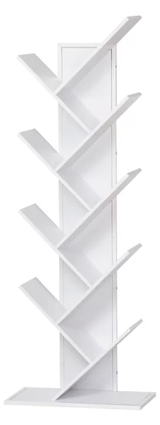 Libreria ad Albero 50x28x142 cm 10 Ripiani Bianca
