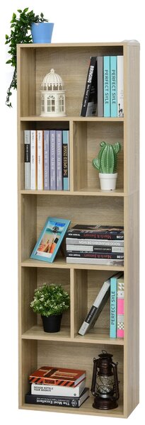 Libreria Scaffale 50x24x150 cm 5 Ripiani in Legno Rovere