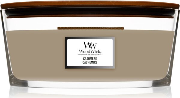 Woodwick Cashmere candela profumata con stoppino in legno (hearthwick) 453,6 g
