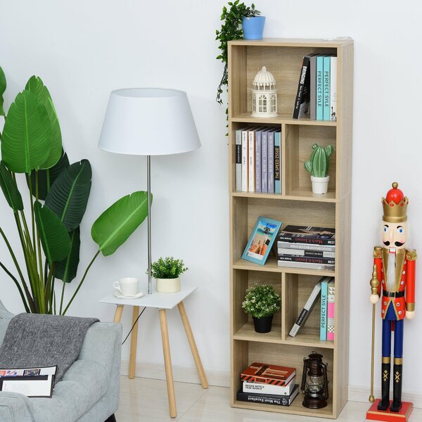 Libreria Scaffale 50x24x150 cm 5 Ripiani in Legno Rovere