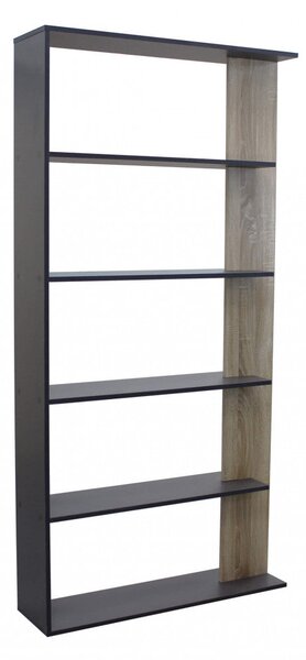 Libreria Alisha 90x23,5x180 h cm in Truciolare bilaminato Antracite