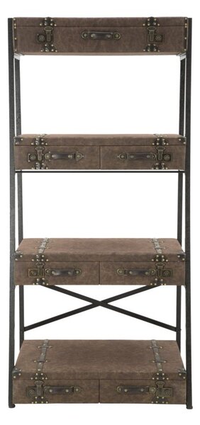 Libreria Travel 86,5x55x181 cm in Ferro e MDF e PU
