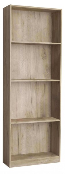 Libreria Line Olmo 60x24x170 h cm in Truciolare bilaminato Rovere grigio