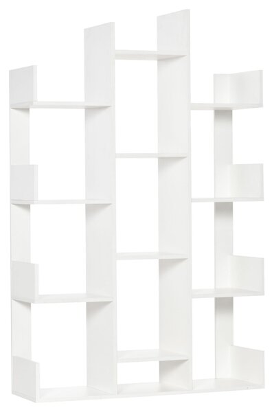 Libreria ad Albero 96x30x150 cm 13 Ripiani Bianco