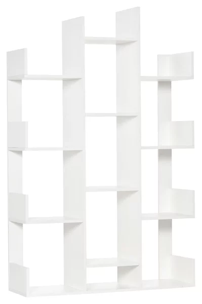 Libreria ad Albero 96x30x150 cm 13 Ripiani Bianco