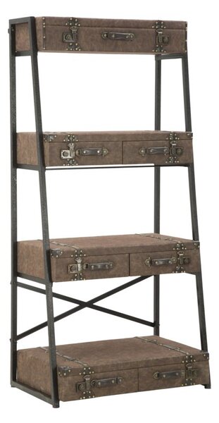 Libreria Travel 86,5x55x181 cm in Ferro e MDF e PU