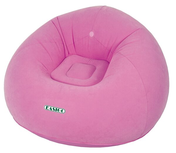 Pouf Poltrona Gonfiabile Floccato 105x105x65cm Jilong Easigo Lazy Sofa Rosa