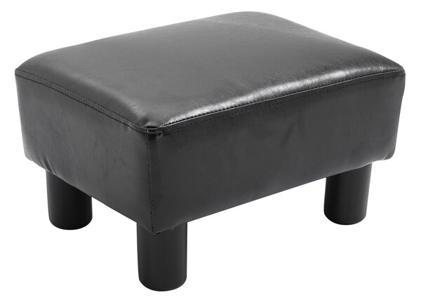 Pouf Poggiapiedi in Similpelle 40x30x24 cm Nero