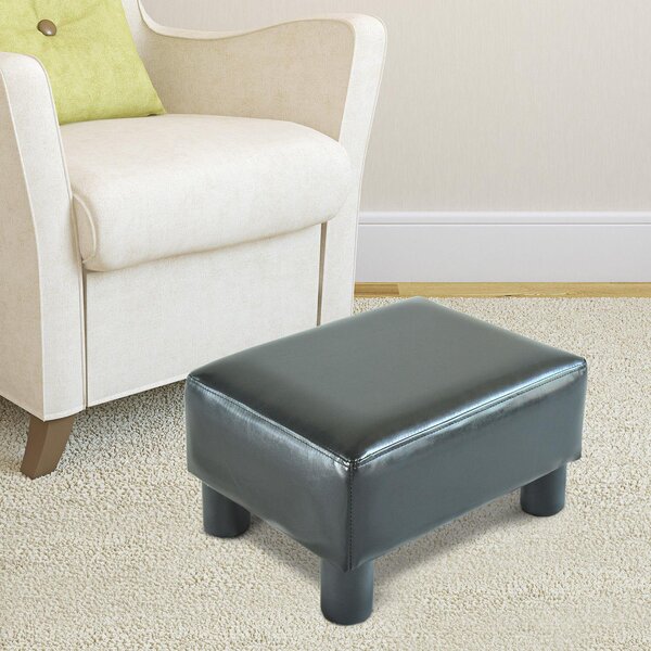 Pouf Poggiapiedi in Similpelle 40x30x24 cm Nero