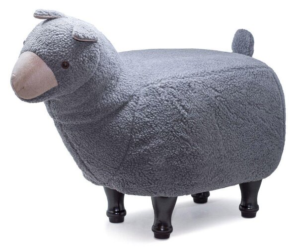 Sgabello Pouf Poggiapiedi per Bambini 68x35x38-53 cm Lama Grigio Divina Home