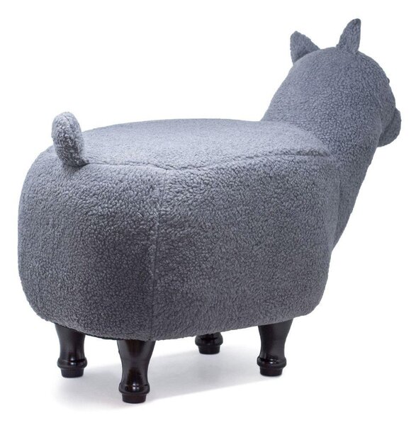 Sgabello Pouf Poggiapiedi per Bambini 68x35x38-53 cm Lama Grigio Divina Home