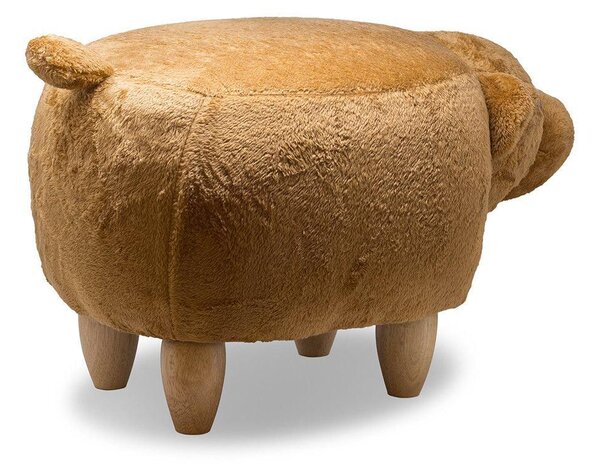Sgabello Pouf Poggiapiedi per Bambini 65x35x36 cm Orso Bianco Divina Home