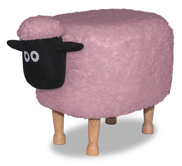 Sgabello Pouf Poggiapiedi per Bambini 63x36x42 cm Pecora Rosa Divina Home