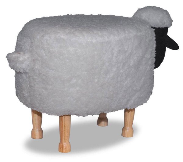 Sgabello Pouf Poggiapiedi per Bambini 63x36x42 cm Pecora Grigia Divina Home