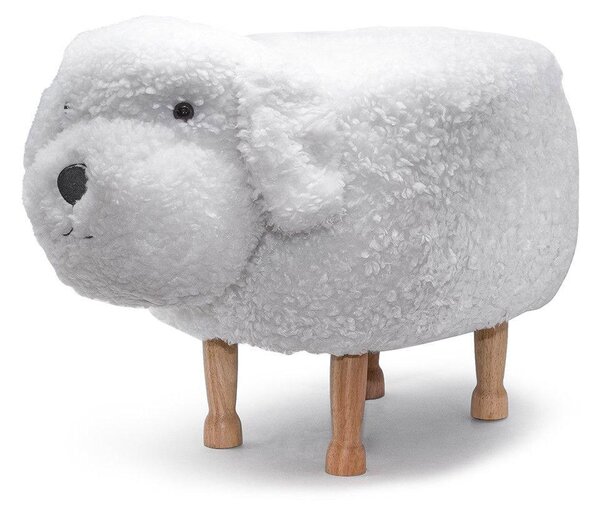 Sgabello Pouf Poggiapiedi per Bambini 67x35x41 cm Cane Barboncino Bianco Divina Home
