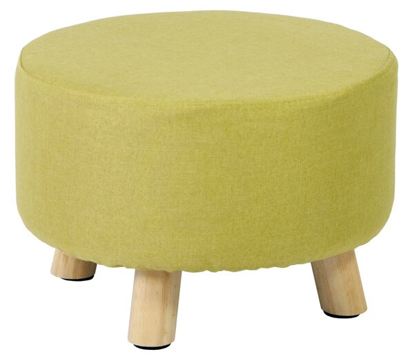 Pouf in Tessuto e Legno Massello 41x28H cm Fumer Grace Verde