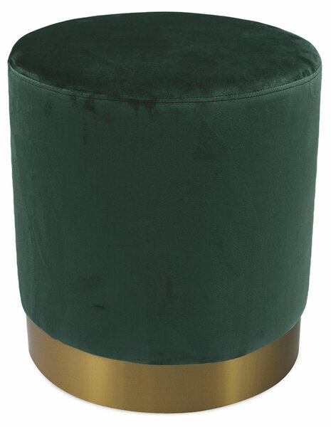Pouf Poggiapiedi Ø47x50 cm in Velluto Soriani Verde