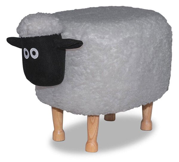Sgabello Pouf Poggiapiedi per Bambini 63x36x42 cm Pecora Grigia Divina Home