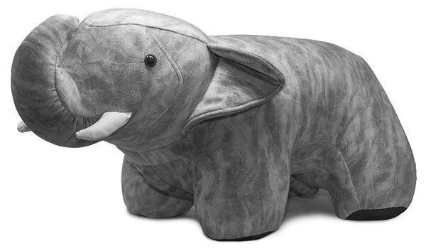 Sgabello Pouf Poggiapiedi per Bambini 77x36x34 cm Elefante Big Grigio Divina Home