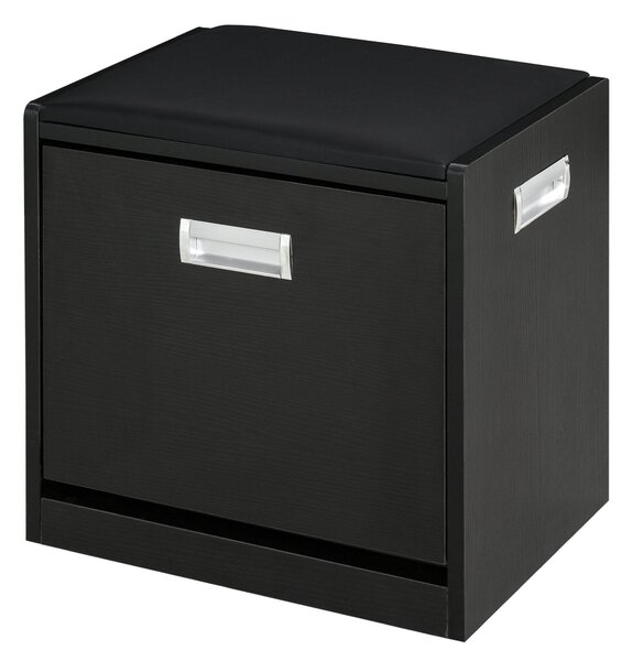 Pouf Sgabello Portascarpe 43x30x44,5 cm in Truciolare Nero