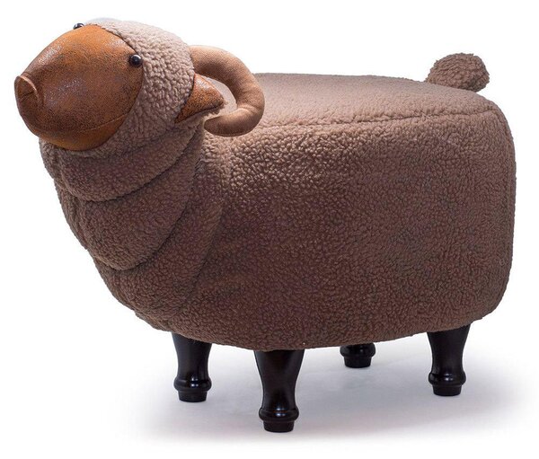Sgabello Pouf Poggiapiedi per Bambini 68x35x37-50 cm Montone Marrone Divina Home