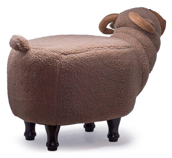 Sgabello Pouf Poggiapiedi per Bambini 68x35x37-50 cm Montone Marrone Divina Home