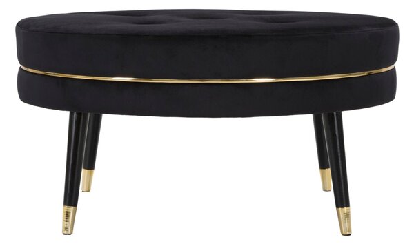 Puff Paris xxl Nero/Oro Ø90x46 cm in Legno e Spugna Nero e Oro
