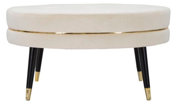 Puff Paris xxl Crema/Oro Ø90x46 cm in Legno Spugna Oro e Nero