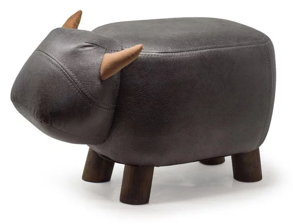 Sgabello Pouf Poggiapiedi per Bambini 50x23x27 cm Bisonte Grigio Divina Home