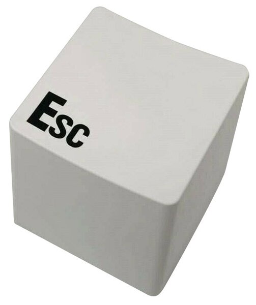 Pouf Poggiapiedi 34x34x38 cm con Scritta Esc Bianco