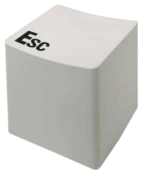 Pouf Poggiapiedi 34x34x38 cm con Scritta Esc Bianco