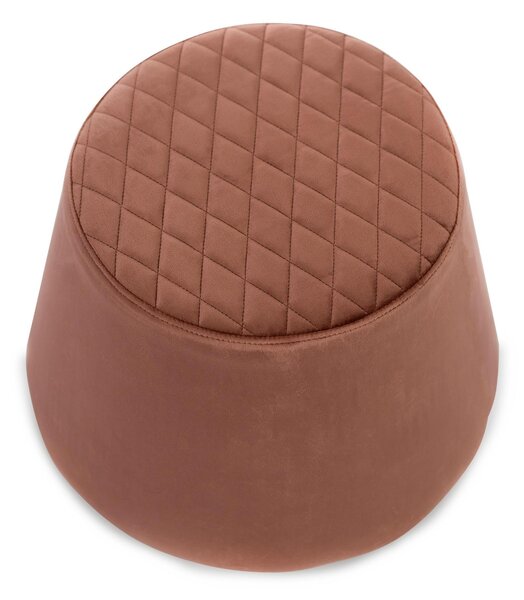 Pouf in Tessuto Vellutato Ø33 cm Rosa Antico