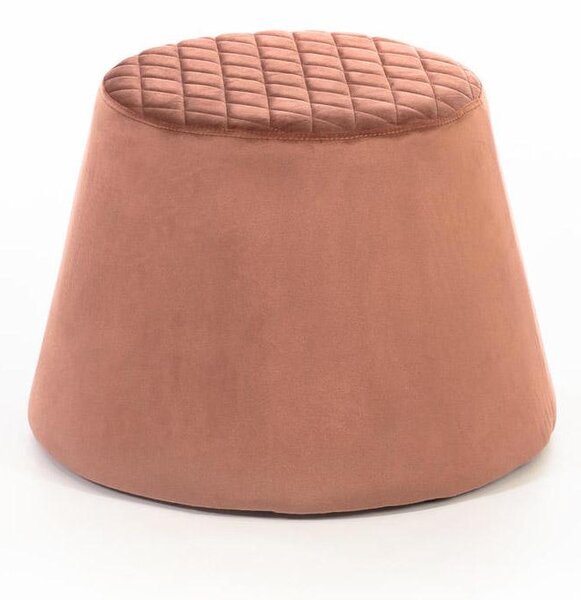Pouf in Tessuto Vellutato Ø33 cm Rosa Antico