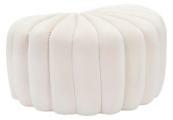 Puff Shell Crema 80x54x42 cm in Legno Spugna e Poliestere Crema