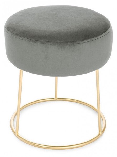 Pouf Clarissa Grigio D35 in Tessuto effetto Velluto