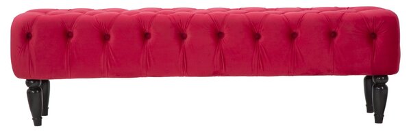 Puff Chantal Bordeaux 149,5x40,5x43 cm Velluto Sintetico e MDF e Spugna Bordeaux