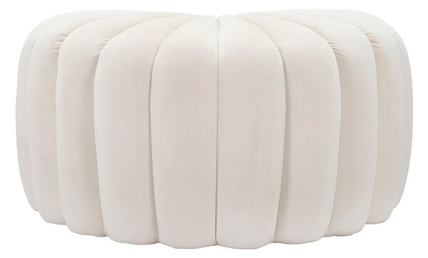 Puff Shell Crema 80x54x42 cm in Legno Spugna e Poliestere Crema