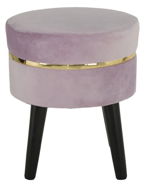 Sgabello Paris Rosa Ø35x40,5 cm Legno Spugna e Velluto Sintetico Rosa e Oro e Nero