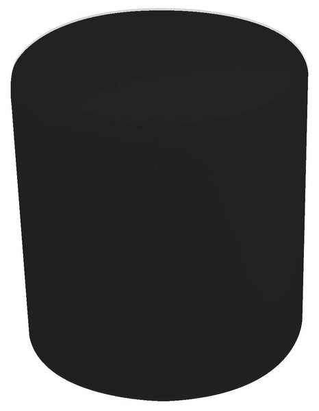 Pouf Poggiapiedi Ø40x44 cm in Similpelle Avalli Cilindro Nero