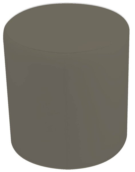 Pouf Poggiapiedi Ø40x44 cm in Similpelle Avalli Cilindro Tortora