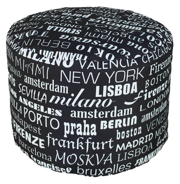 Pouf Puff Puf Tondo 50x40cm Big City Nero Avalli