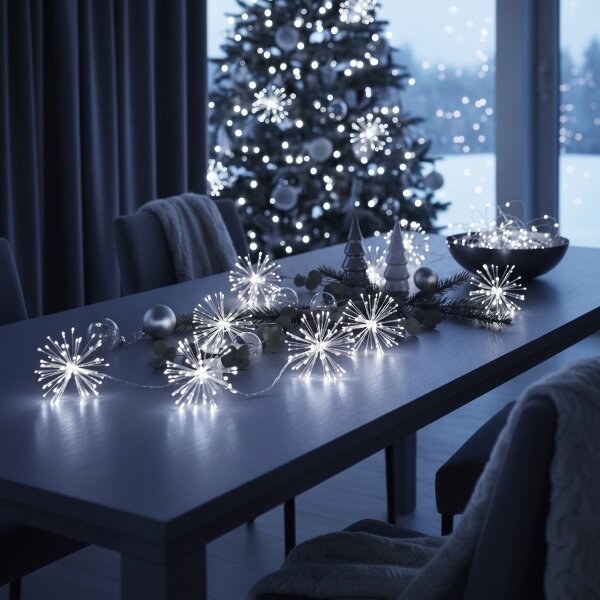 BRILAGI - LED catena luminosa natalizia per esterni 300xLED 7m IP44 bianco freddo effetto fuochi d'artificio