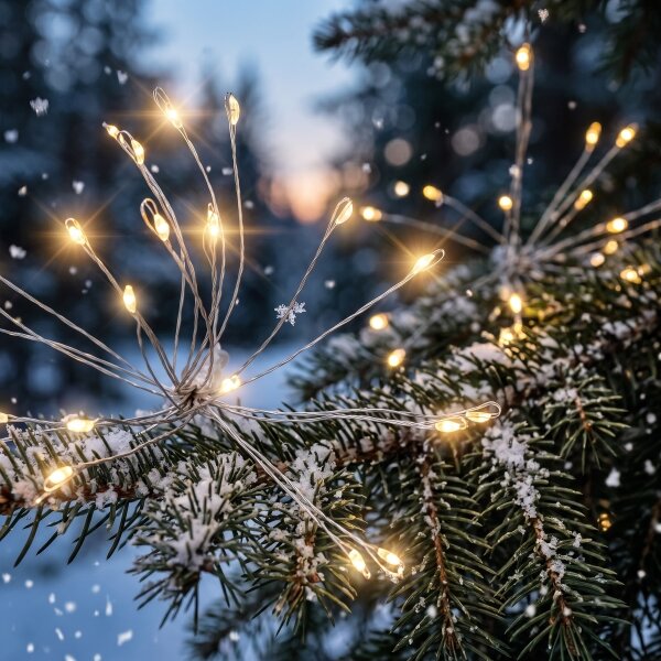 BRILAGI - LED Catena luminosa natalizia per esterni 300xLED 7m IP44 bianco caldo effetto fuochi d'artificio