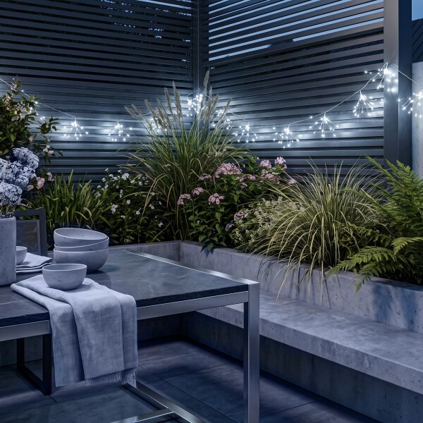 BRILAGI - LED catena luminosa natalizia per esterni 300xLED 7m IP44 bianco freddo effetto fuochi d'artificio