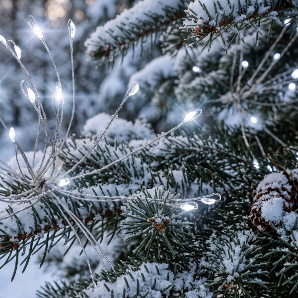 BRILAGI - LED catena luminosa natalizia per esterni 300xLED 7m IP44 bianco freddo effetto fuochi d'artificio