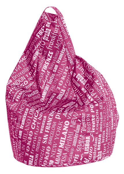 Poltrona a Sacco Pouf in Poliestere Big City Fucsia Avalli