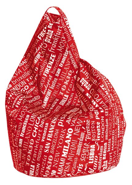 Poltrona a Sacco Pouf in Poliestere Big City Rosso Avalli