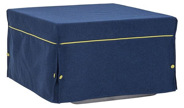Pouf Letto Trasformabile Pieghevole con Materasso Rivestimento Blu