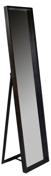 Specchio da Terra in Legno 40H170cm Marrone e Nero