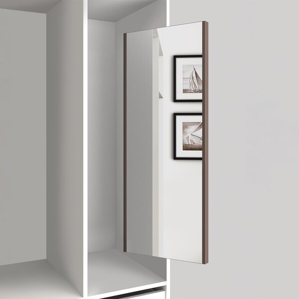 Specchio Estraibile per Armadio 34x100 cm Emuca Moka